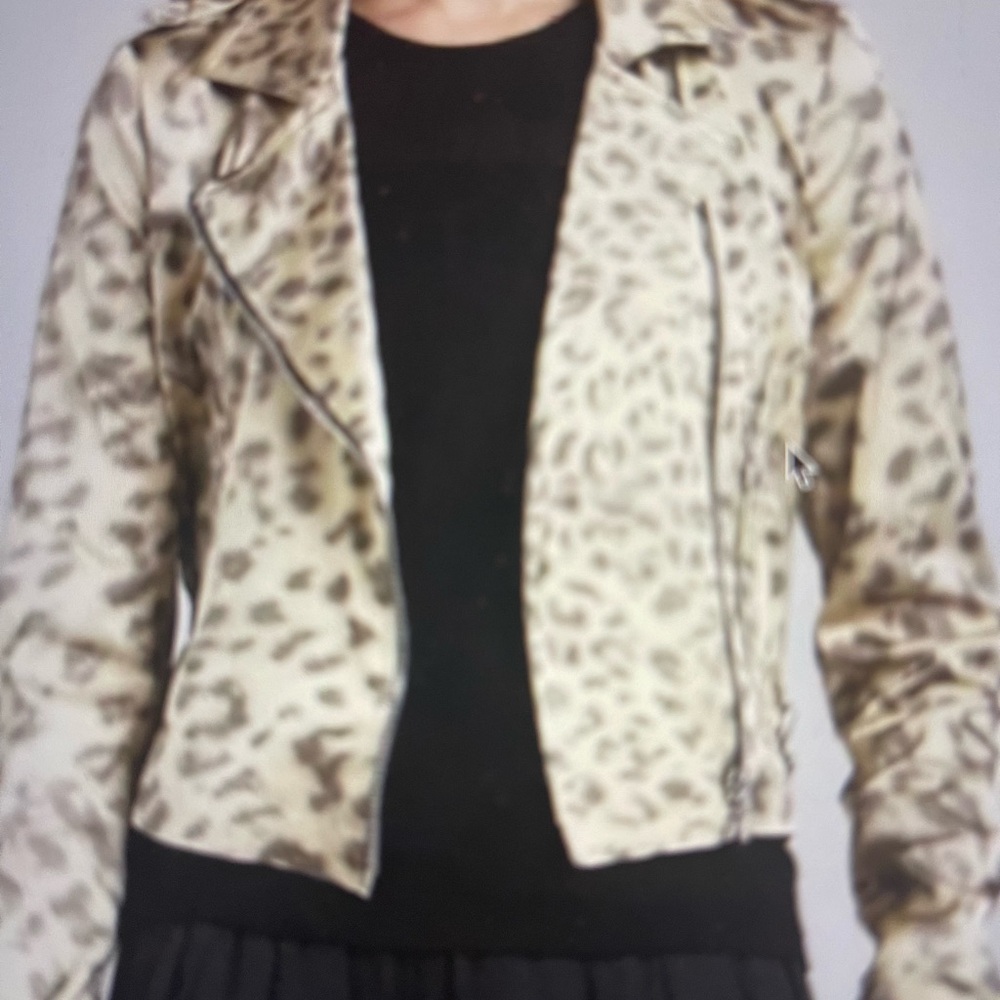 Alexis Leopard Print Moto Jacket